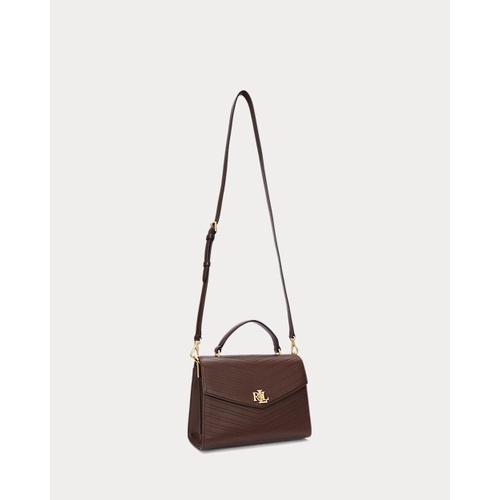 폴로 랄프로렌 Stitched Leather Medium Farrah Satchel