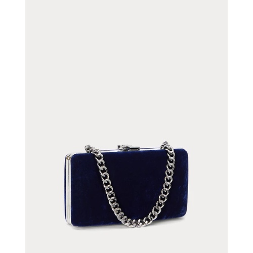 폴로 랄프로렌 Pave-Logo Velvet Small Franki Clutch