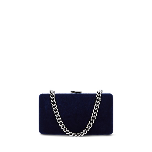 폴로 랄프로렌 Pave-Logo Velvet Small Franki Clutch