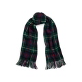 Plaid Fringe-Trim Wool Scarf