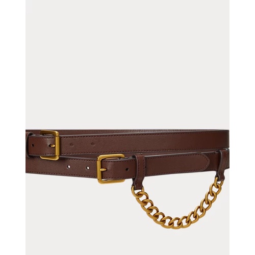 폴로 랄프로렌 Leather Double-Wrap Chain Belt