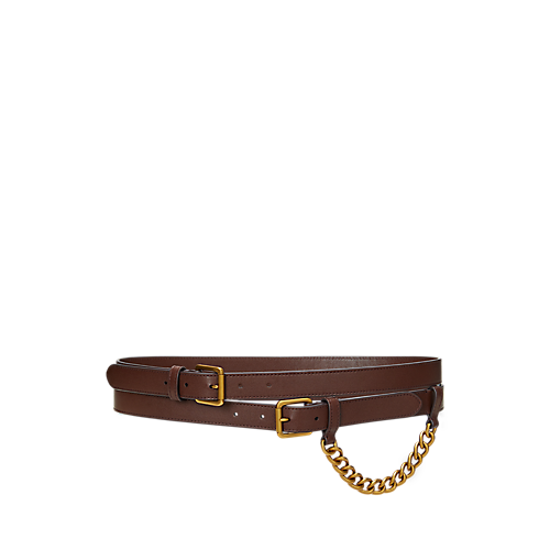 폴로 랄프로렌 Leather Double-Wrap Chain Belt