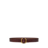 Slide-Buckle Croc-Embossed Leather Belt