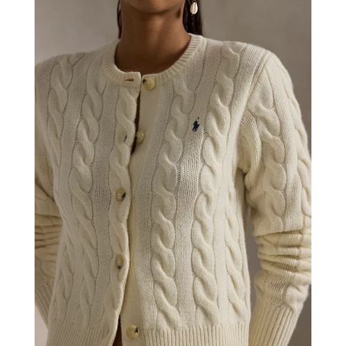 폴로 랄프로렌 Cable-Knit Wool-Cashmere Cardigan