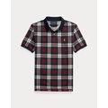 Plaid Cotton Mesh Polo Shirt