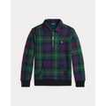 Plaid Fleece Collared Sweatshirt