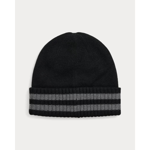 폴로 랄프로렌 Logo-Patch Wool-Cotton Beanie