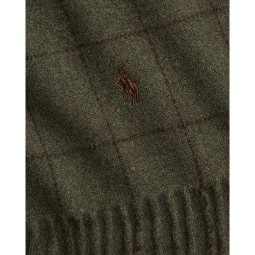 폴로 랄프로렌 Reversible Windowpane Wool-Blend Scarf