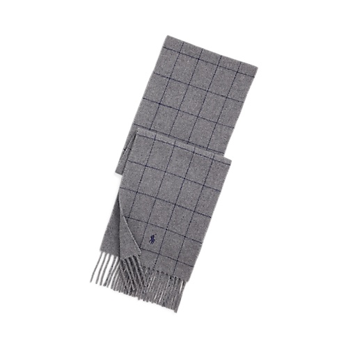 폴로 랄프로렌 Reversible Windowpane Wool-Blend Scarf