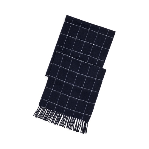 폴로 랄프로렌 Windowpane Cashmere-Wool Scarf