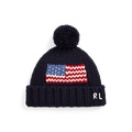 Flag Merino Wool Pom-Pom Beanie