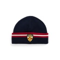 Crest-Patch Wool-Blend Beanie