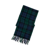 Plaid Fringe Wool Scarf