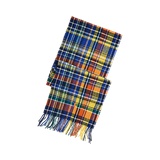 Plaid Fringe Wool Scarf