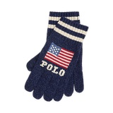 Intarsia-Knit Flag Touch Gloves