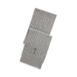 Polo Bear Cable-Knit Wool-Cashmere Scarf