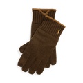 Suede-Trim Merino Wool Gloves