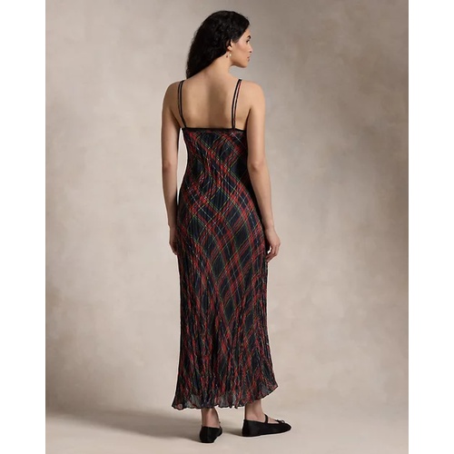 폴로 랄프로렌 Plaid Crinkled Slip Dress