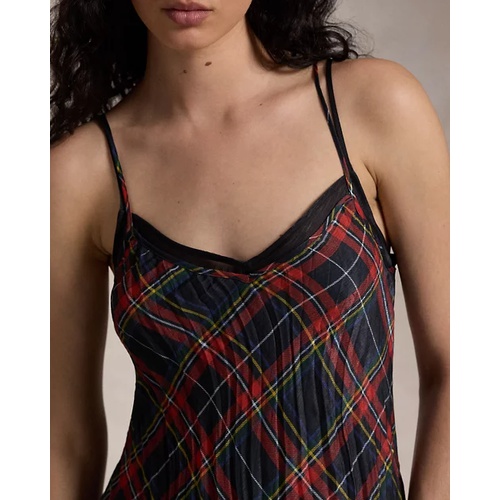 폴로 랄프로렌 Plaid Crinkled Slip Dress