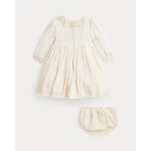 폴로 랄프로렌 Hand-Smocked Velvet Dress & Bloomer