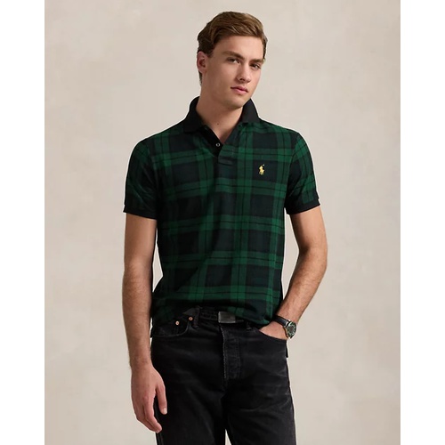 폴로 랄프로렌 Custom Slim Fit Plaid Mesh Polo Shirt