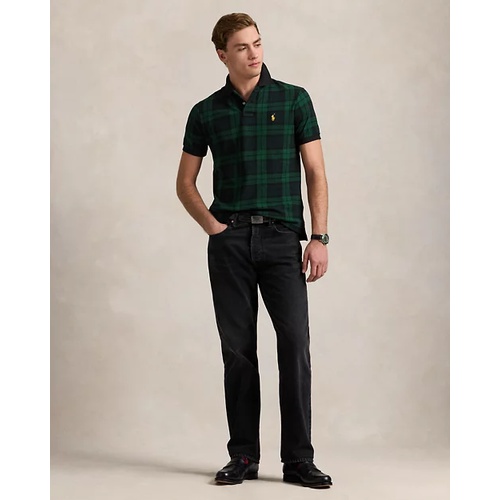 폴로 랄프로렌 Custom Slim Fit Plaid Mesh Polo Shirt