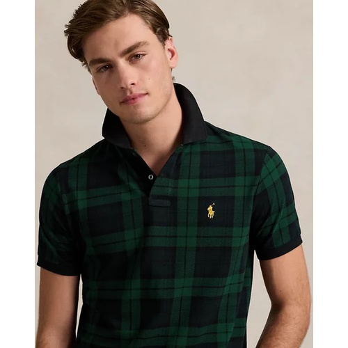 폴로 랄프로렌 Custom Slim Fit Plaid Mesh Polo Shirt