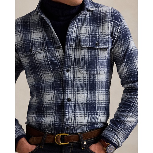 폴로 랄프로렌 Classic Fit Plaid Knit Flannel Workshirt