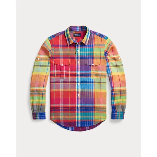 폴로 랄프로렌 Classic Fit Plaid Linen Workshirt