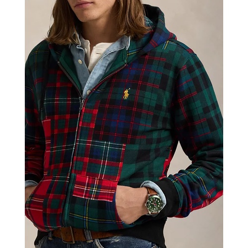 폴로 랄프로렌 Plaid Patchwork-Print Fleece Hoodie