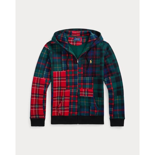 폴로 랄프로렌 Plaid Patchwork-Print Fleece Hoodie