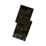 Camo Wool-Blend Jacquard Scarf