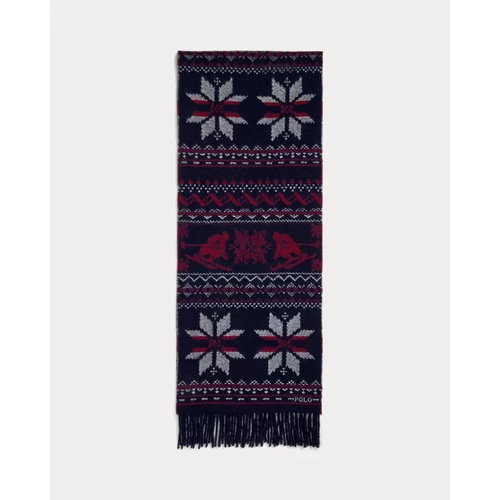 폴로 랄프로렌 Skier-Snowflake Wool-Blend Scarf