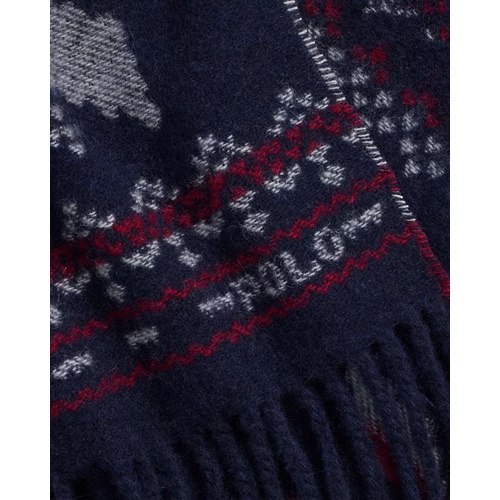 폴로 랄프로렌 Skier-Snowflake Wool-Blend Scarf