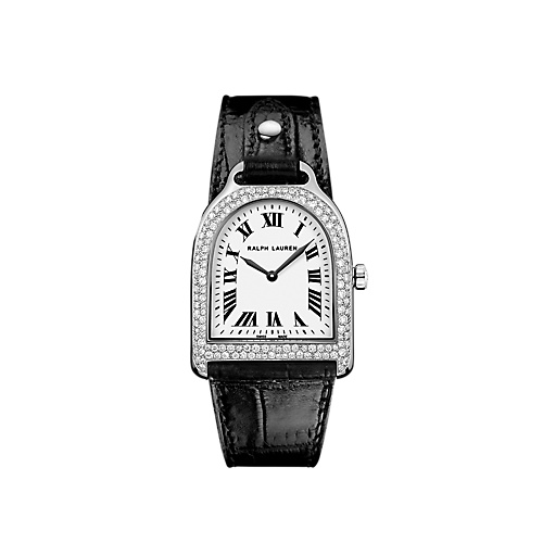 폴로 랄프로렌 Small Steel & Diamond Stirrup Watch