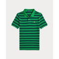 Striped Cotton Mesh Polo Shirt