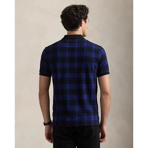 폴로 랄프로렌 Custom Slim Fit Plaid Mesh Polo Shirt