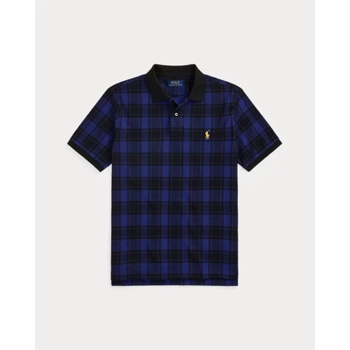 폴로 랄프로렌 Custom Slim Fit Plaid Mesh Polo Shirt