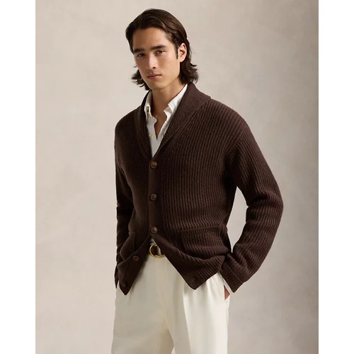 폴로 랄프로렌 Textured Wool-Cashmere Shawl Cardigan