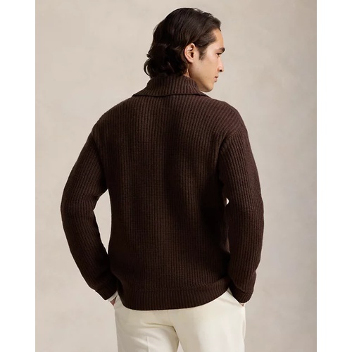 폴로 랄프로렌 Textured Wool-Cashmere Shawl Cardigan