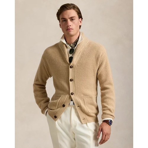 폴로 랄프로렌 Textured Wool-Cashmere Shawl Cardigan