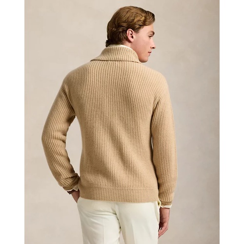 폴로 랄프로렌 Textured Wool-Cashmere Shawl Cardigan