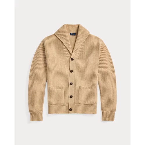 폴로 랄프로렌 Textured Wool-Cashmere Shawl Cardigan