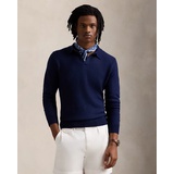 Linen-Cashmere Johnny-Collar Sweater