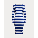 Striped Cotton-Blend Ribbed Dress