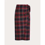 Plaid Wool-Blend Wrap Skirt