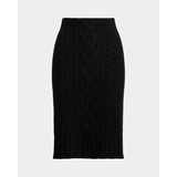 Aran-Knit Wool-Blend Pencil Midi Skirt