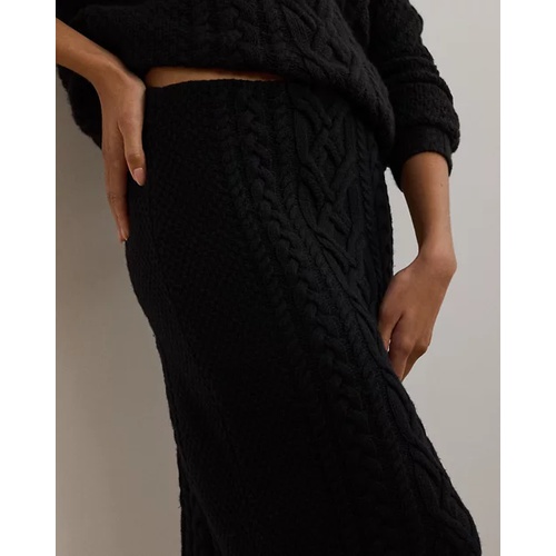 폴로 랄프로렌 Aran-Knit Wool-Blend Pencil Midi Skirt