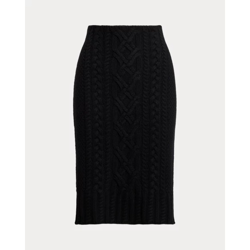 폴로 랄프로렌 Aran-Knit Wool-Blend Pencil Midi Skirt