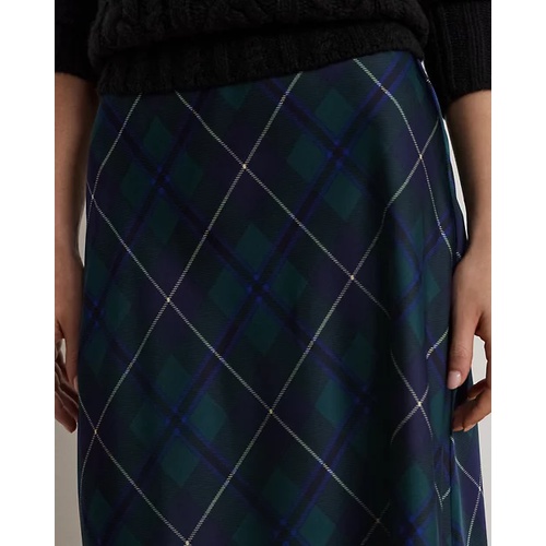 폴로 랄프로렌 Plaid Satin Charmeuse Midi Skirt